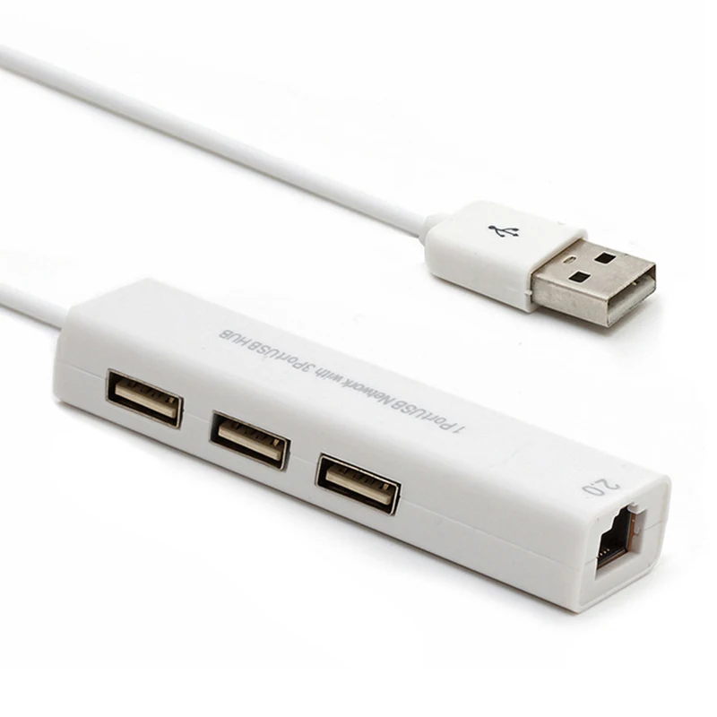 USB для Ethernet адаптер USB Ethernet с 3 портами usb-хаб 2,0 RJ45 Lan сетевая карта для Mac iOS Android PC RTL8152 USB 2,0 концентратор - Цвет: usb 2.0