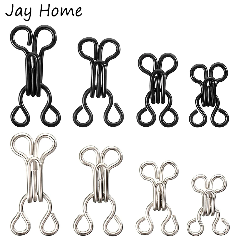 100 Set Invisible Sewing Hook and Eye Closure for Clothing Bra Jacket Hooks Replacement Sewing Craft Buckle Garment Accessories