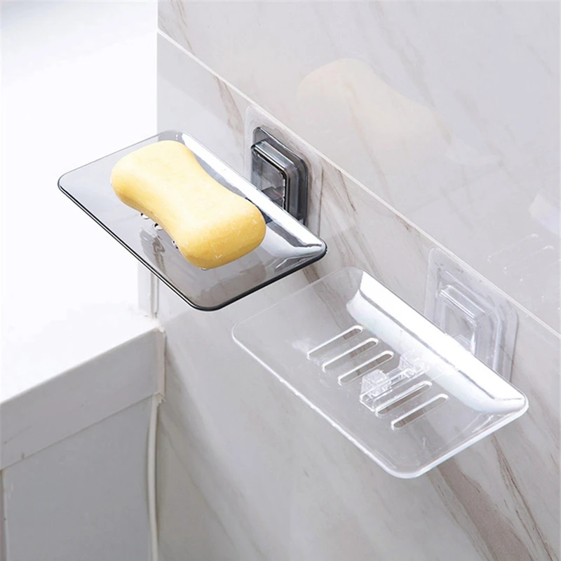 Bathroom Shower Soap Dishes Drain Sponge Holder Wall Mounted Bathroom Organizer Storage Rack Soap Box Housekeeping Container