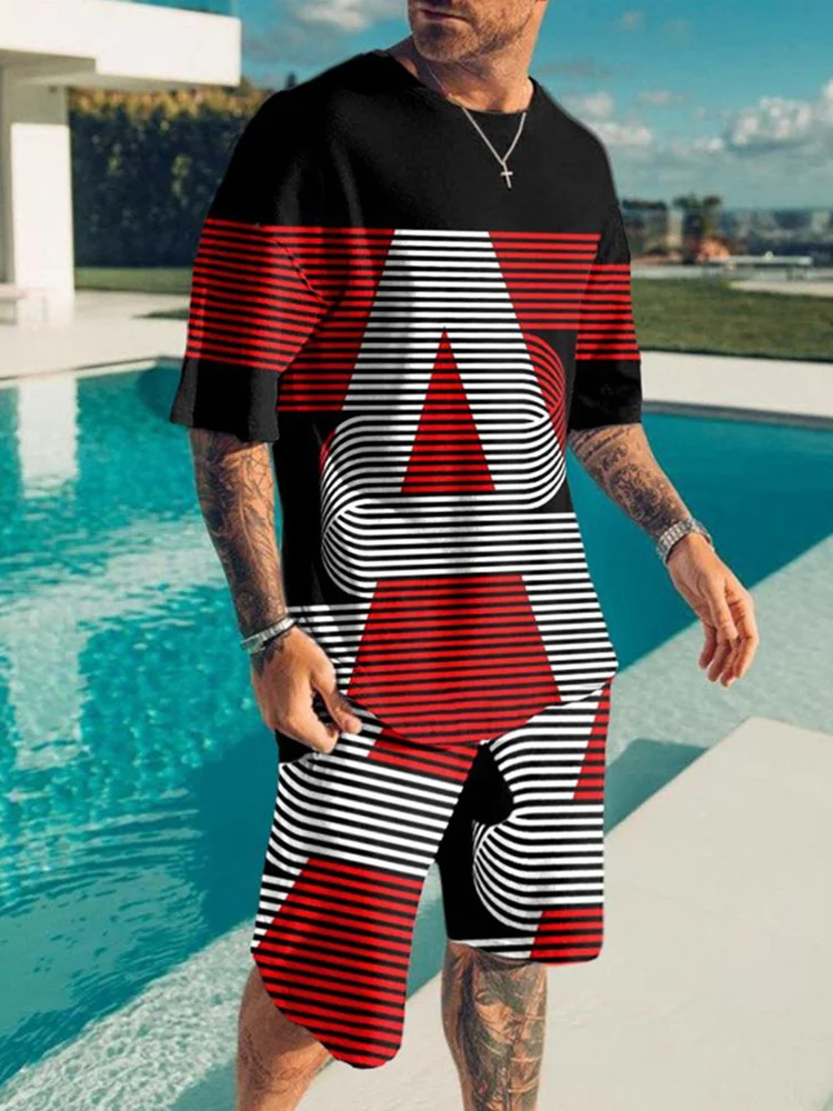 Men's Casual Sets Fashion 2 Pieces Suit 3D Printing Short Sleeve T-shirt Shorts Sets Sportswear Tracksuit 2021 Summer Sportsuit Men's Casual Sets Fashion 2 Pieces Suit 3D Printing Short Sleeve T-shirt Shorts Sets Sportswear Tracksuit 2021 Summer Sportsuit