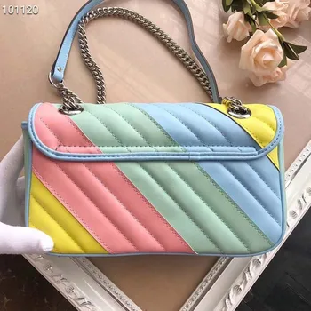 

2020 new women's bag light color luxury big brand design heart chain bag small leather single shoulder slant cross handbag