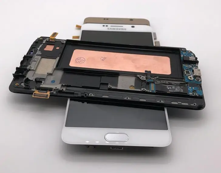 2560*1440 супер AMOLED lcd дисплей для SAMSUNG Galaxy Note 5 lcd N9200 N920F N920A N920T N920C N920V lcd сенсорный экран с рамкой - Цвет: FRAME GOLD NOTE 5