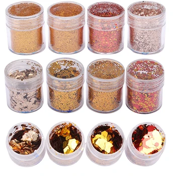 

Gold Glitter Sequin Christmas Theme Embellishment Festive Crafts Decor For UV Resin Pigment Jewelry Tools