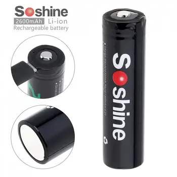 

Soshine 3.7V 9.62WH NCR 18650 2600mAh Li-ion Rechargeable Battery with Micro USB Protected and DC-Charging Intelligent Cell