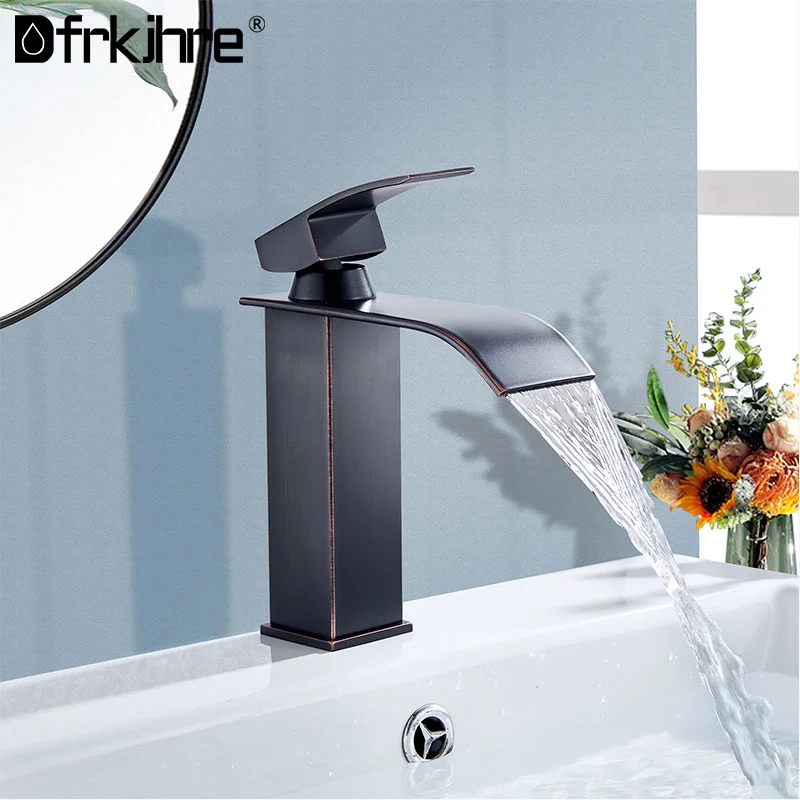 Bathroom Waterfall Basin Sink Faucet Deck Mounted Mixer Faucets Chrome Hot Cold Water Taps Torneira | Обустройство дома