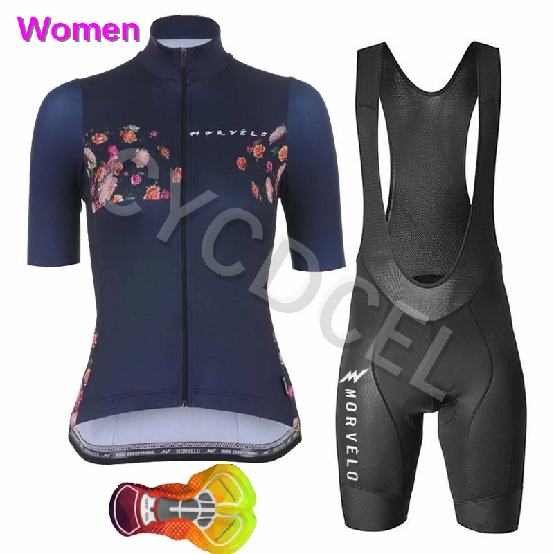 Morvelo Pro team велосипедная майка с коротким рукавом, набор для женщин, летняя одежда для горного велосипеда, Майо, ropa ciclismo mujer - Цвет: Cycling set 02