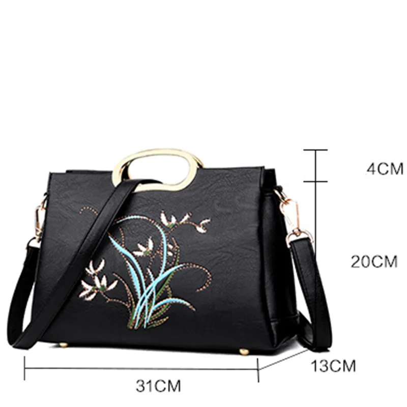 Женская сумка тоут из натуральной кожи с цветочной вышивкой|sac a|sac brandhandbags women famous
