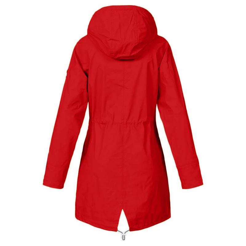 Loozykit Женская куртка зимняя дождевая на молнии ветрозащитная длинная размера плюс женское пальто для женщин плащ куртка пальто осень зима