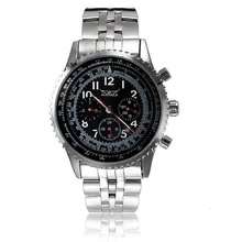 JARAGAR брендовые Роскошные автоматические механические модные часы с ремешком из нержавеющей стали черный Чехол Мужские наручные часы новинка