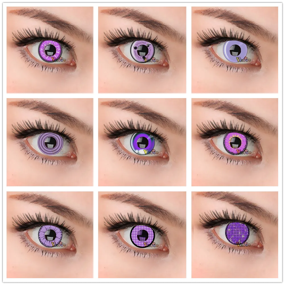 

HOTSALE Purple Soft Contacts Lens Violet Eye Makeup Mesh Manson Colored Cosplay Cosmetic (2Pcs/Pair)