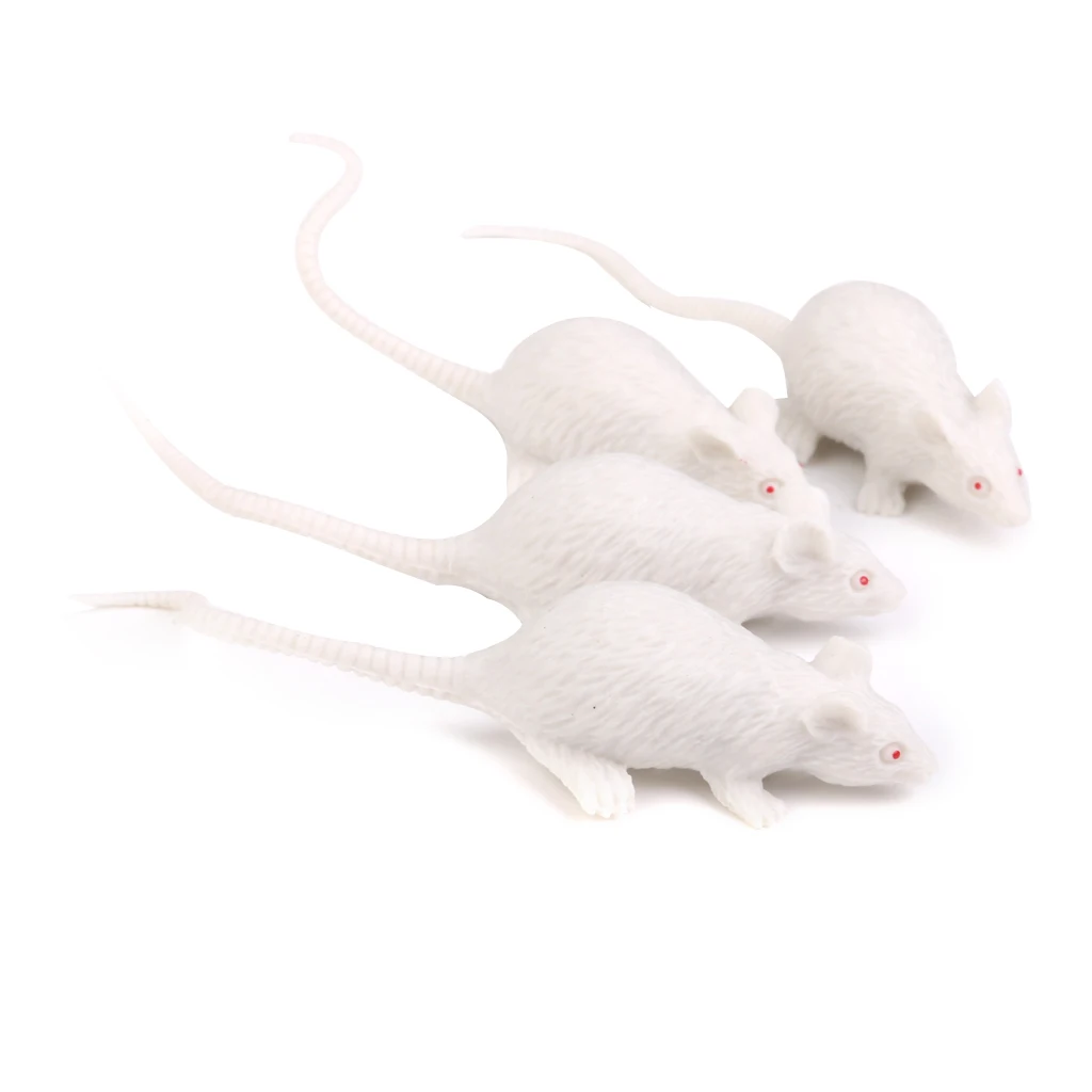 12 Pieces Artificial Mouse Realistic Fake Rat Model Figures Interactive Play Funny Toy for Cat Cats Kitten