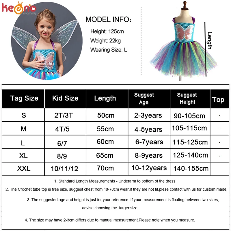 Elf Angel Butterfly Kids Tutu Dress with Wing Wand Princess Fairy