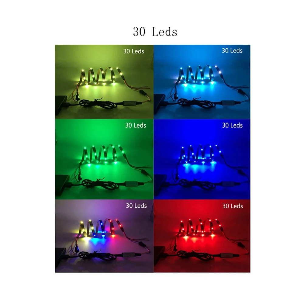 Светодиодная лента USB WS2812B WS2812 RGB 5050 Светодиодный светильник водонепроницаемая гибкая лента светильник меняющий цвет светильник s для украшения дома