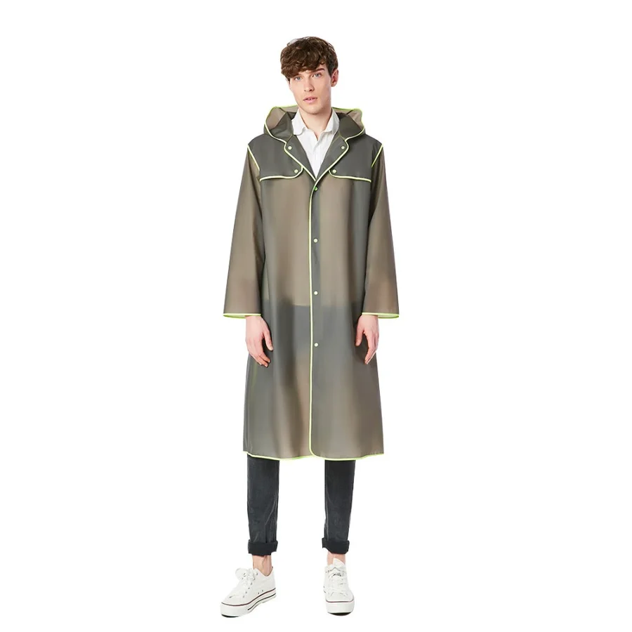 Plastic Clear Raincoat Women Long Rain Poncho Thick Rainwear Rain Coat Waterproof Poncho Hiking Tour Raincoat Hooded QKR369
