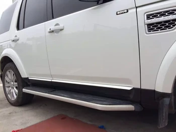 

4pcs stainless steel accessories side molding garnish trim cover body kits for land rover discovery 4 2014 2015 16 car styling