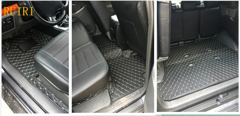 Полный комплект автомобильных напольных ковриков + коврик для багажника Toyota Land
