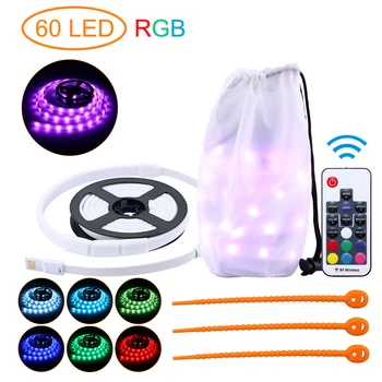 

RGB LED Strip Ligh Waterproof Camping t Lantern Lamp 1.5M SMD2835 DC 5V USB LED Rope Light Outdoor Hiking Camp Tent Hanging Lamp