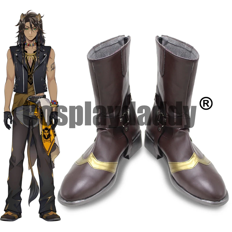 Ritorto Paese Delle Meraviglie Post-Bagliore Savanna Savanaclaw Dormitorio Leader Leona Kingacadear Cospay Scarpe Marroni Stivali Con Cinturino X002