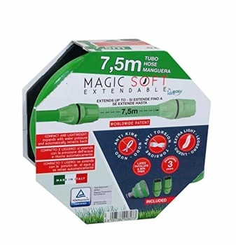 

IDROEASY Magic Soft, Il Tubo Estensibile da Giardino Che Si estende Fino a 2,5 Volte la Sua Lunghezza Iniziale Made in Italy