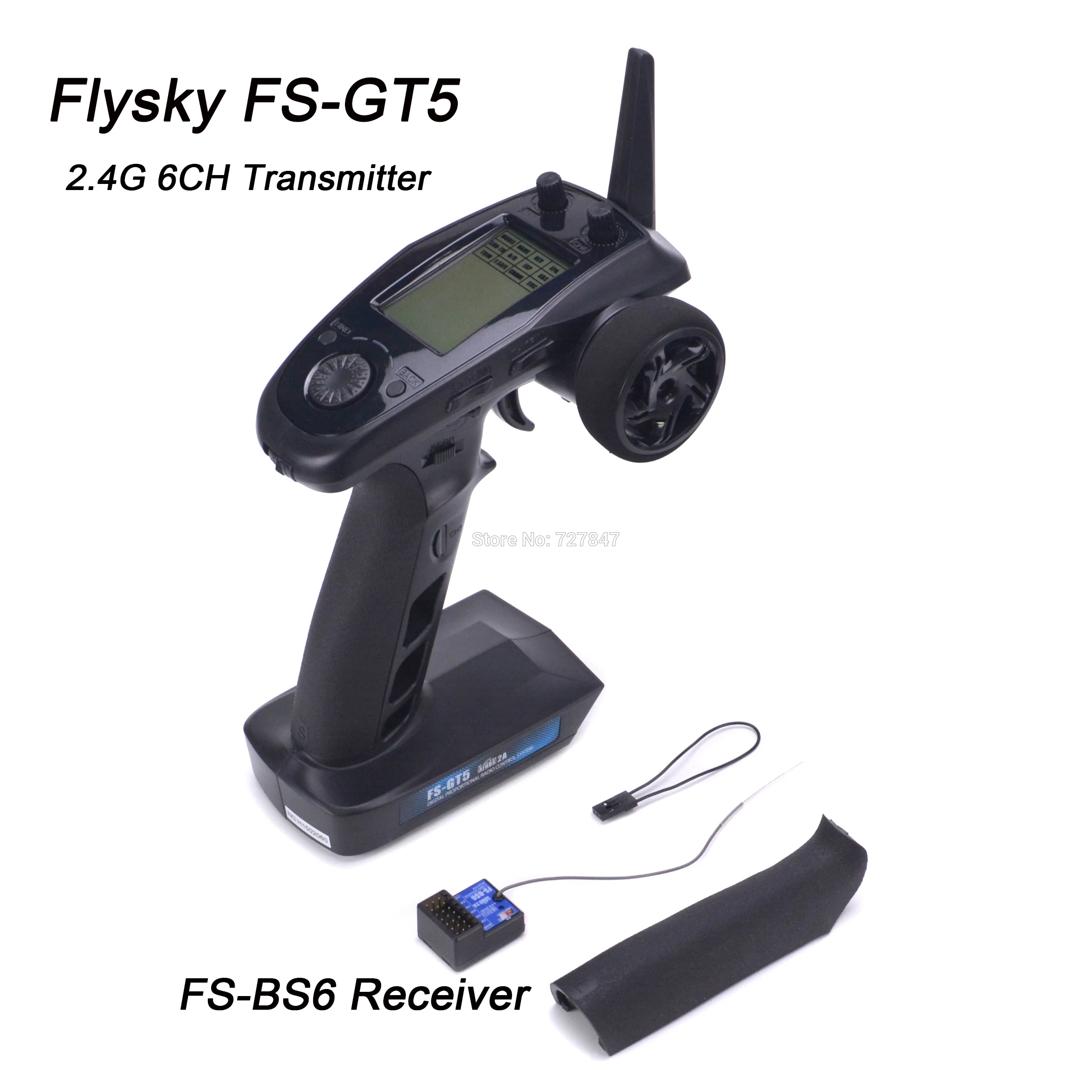 

Flysky FS-GT5 FS GT5 2.4G 6CH Transmitter with FS-BS6 Receiver Built-in Gyro Fail-Safe for RC Car Boat Remote control