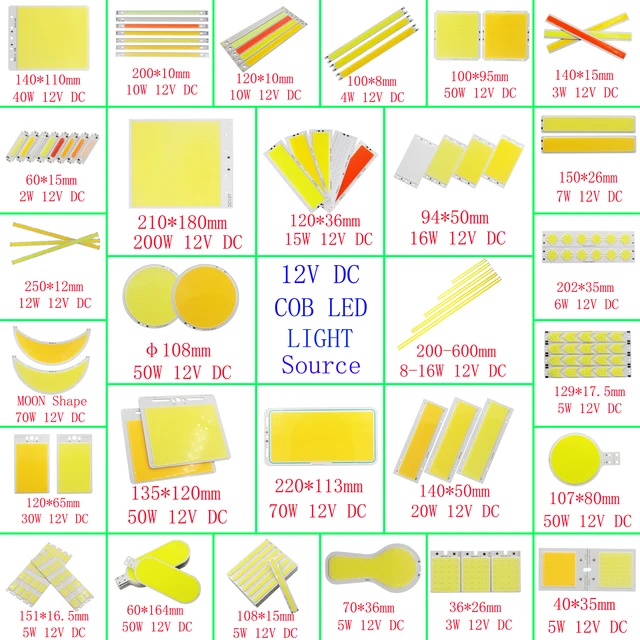 DIY 조명에 이상적: LED COB Bar 라운드 광원 12V DC 전구