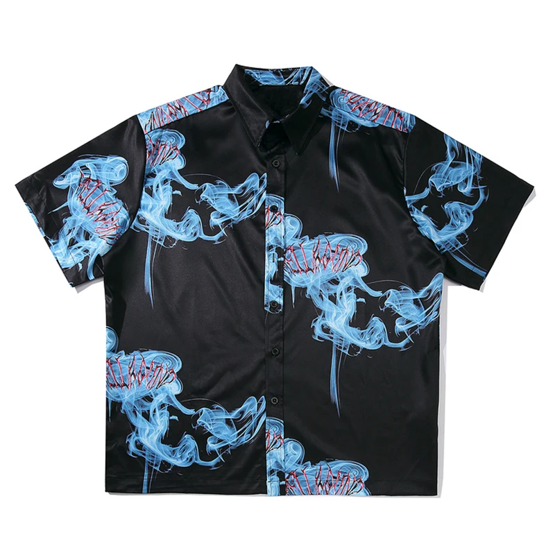 Mens Print Hawaiian Shirts Harajuku Streetwear 2020 Summer Short Sleeve Blouse Punk Rock Unisex Oversize Shirts Tops Big Size Mens Print Hawaiian Shirts Harajuku Streetwear 2020 Summer Short Sleeve Blouse Punk Rock Unisex Oversize Shirts Tops Big Size