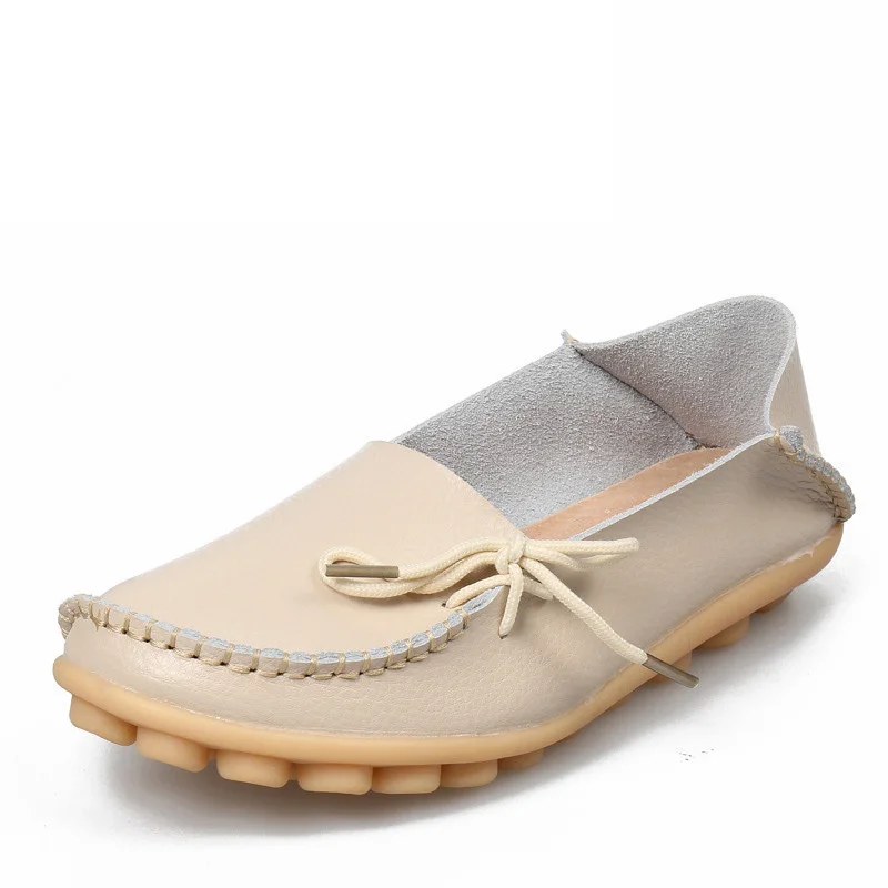 

New Women Real Leather Shoes Moccasins Mother Loafers Soft Leisure Flats Female Driving Casual Footwear Size 35-44 In 24 Colors
