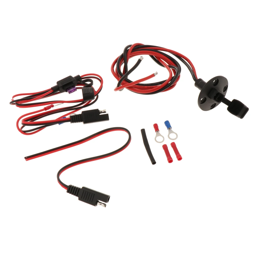 SAE Connector Extension Cable 12 AWG 18AWG Gauge, SAE Waterproof Quick Connect Panel Mount, SAE Socket Sidewall Port