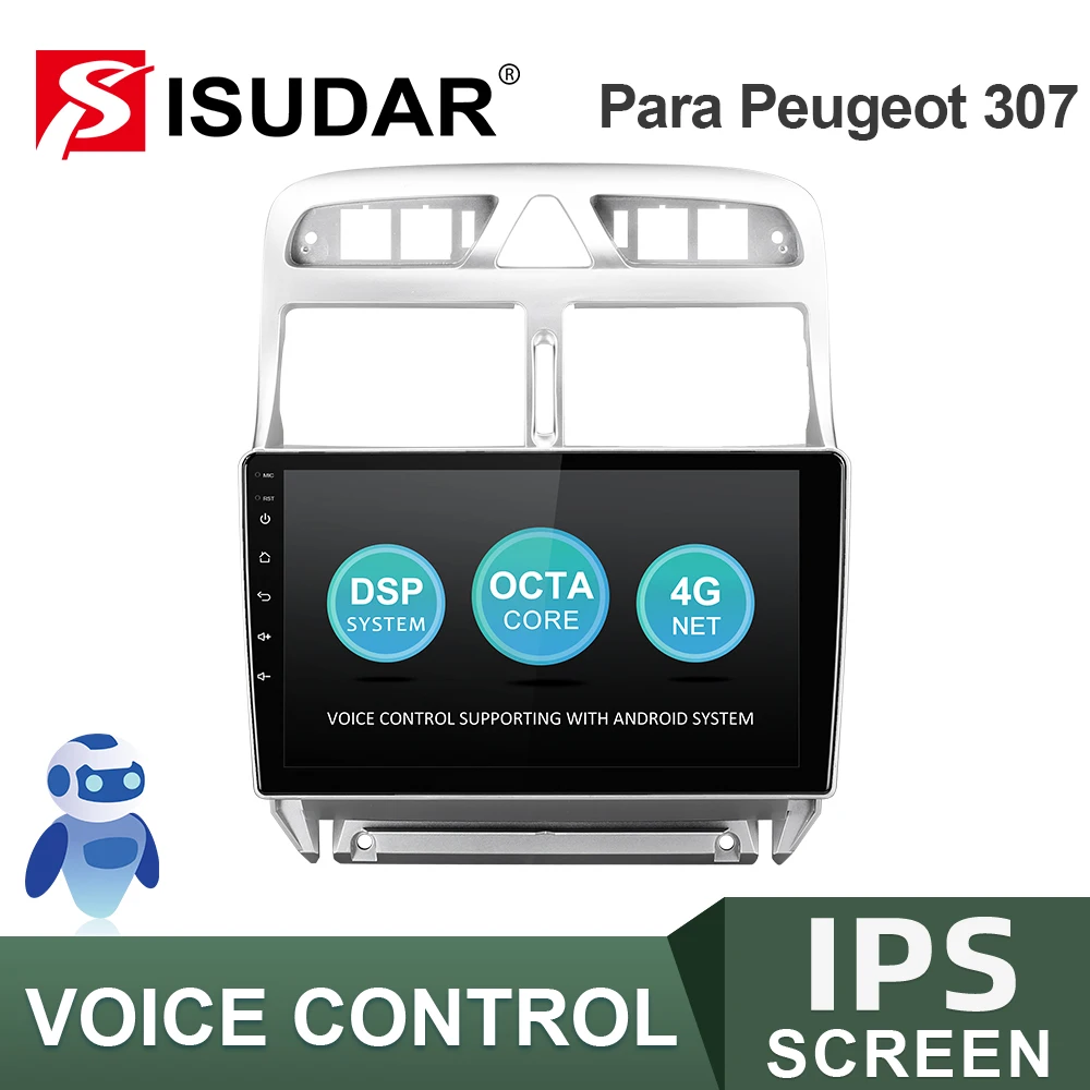

ISUDAR V57S Android Autoradio For Peugeot 307 2002-2013 Car Multimedia Player GPS Auto Stereo System CANBUS IPS Camera No 2 Din
