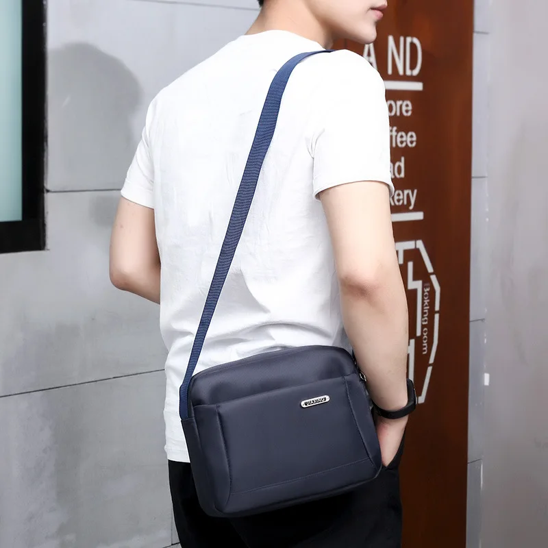 

Oxford Shoulder Bag Reasonable Multilayer Zipper Men Crossbody Bag Simple Versatile Shoulder Bag Factory