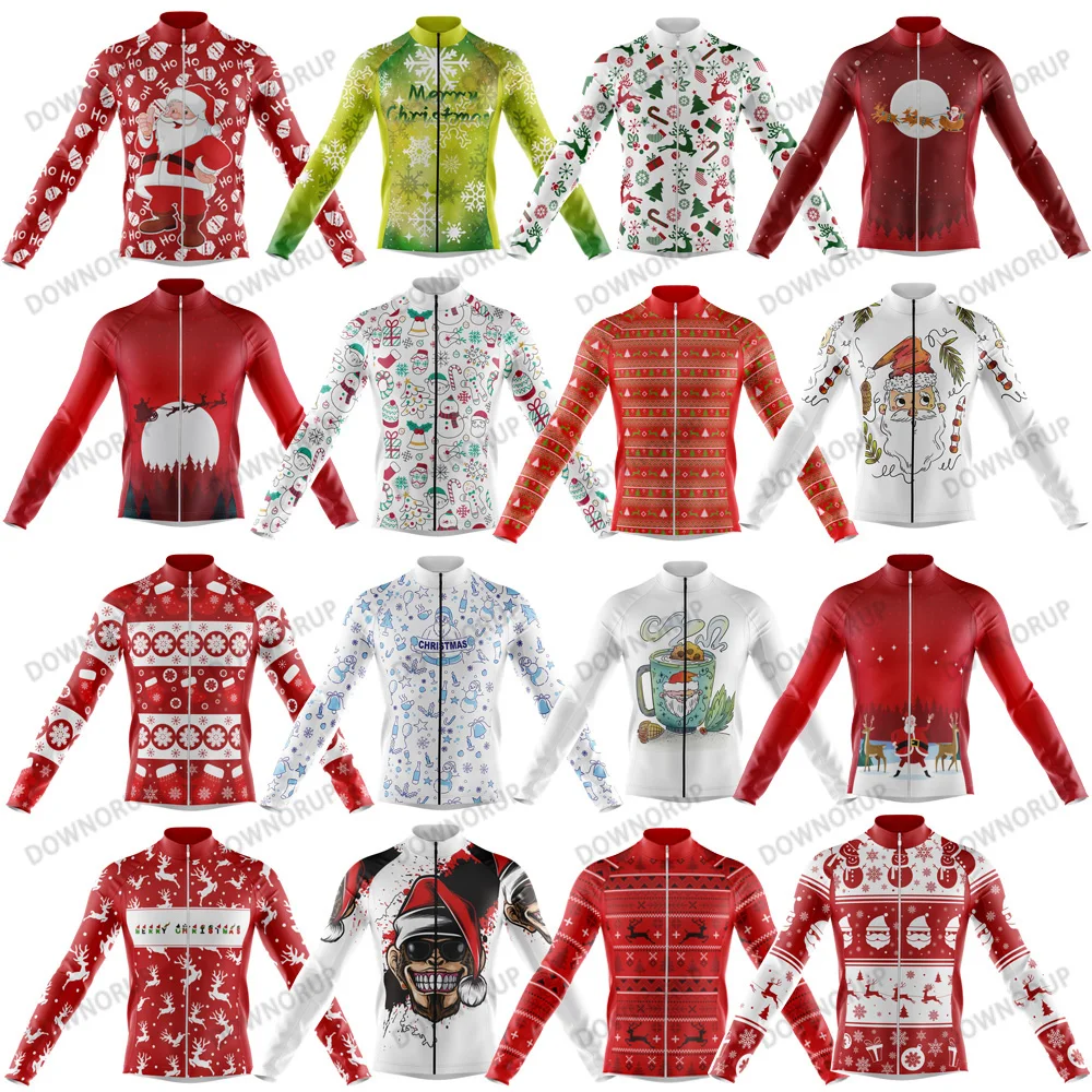 Festive Long Sleeve Men's Cycling Jersey - 16 Unique Styles