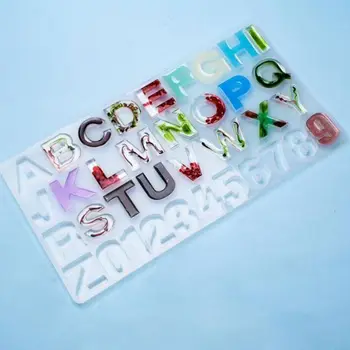 

1 Set Crystal Epoxy Resin Mold Alphabet Letter Number Pendant Casting Silicone Mould DIY Crafts Keychain Making Tools