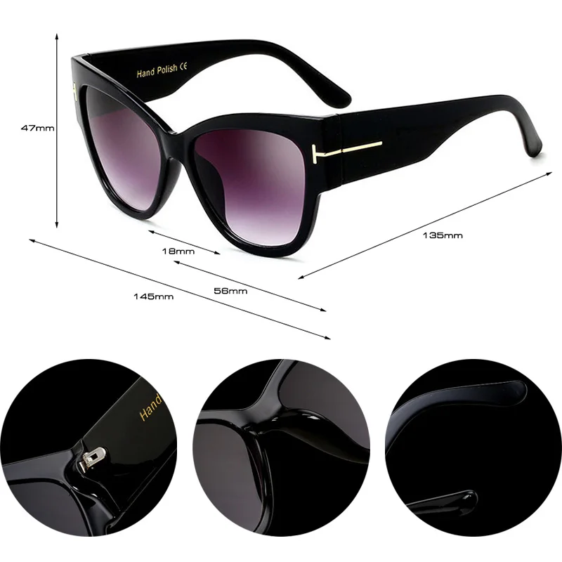 Женская оправа под дерево солнцезащитные очки кошачий глаз брендовые