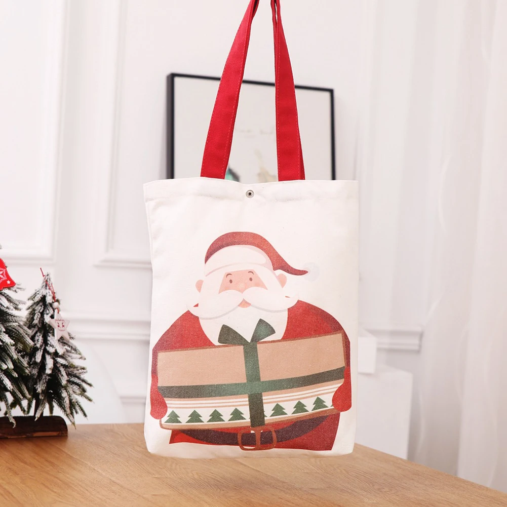 

Santa Carrying Decoration Candy Foldable Gift Bag Food Tote Christmas Chocolate Large Capacity Canvas