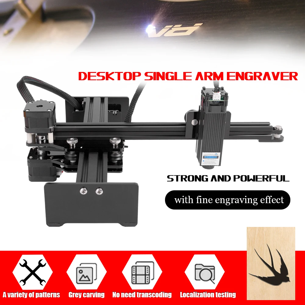 

110-240V 5.5W Desktop Single Arm Engraver Portable DIY Engraving Carving Machine Mini Carver wood router laser cnc