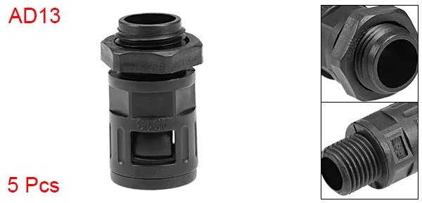 AD13-M16 Uxcell AD10-AD21.2 PG7-PG16 M12-M24 кабельный сальник для герметизации провода пластиковая гофрированная труба разъем Водонепроницаемый соединения для трубок зажимы черный - Цвет: AD13-M16