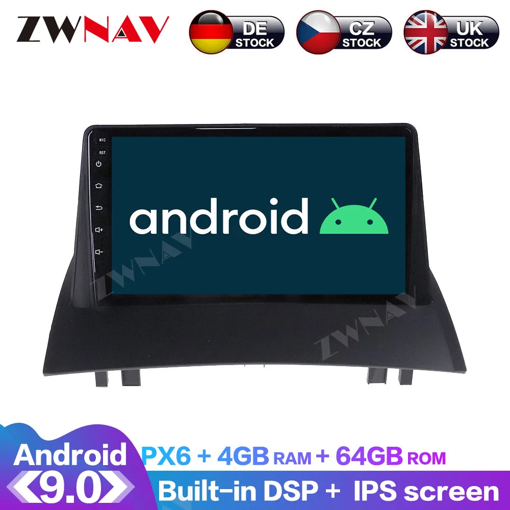 Автомагнитола PX6 Android 9 0 4 + 64 ГБ DSP Carplay радио DVD плеер GPS навигация для Renault Megane 2 2002 2003