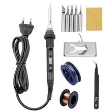 Adjustable Temperature Solder Iron 80W 220V / 110V LCD Electric Soldering Iron Welding Repair Tools
