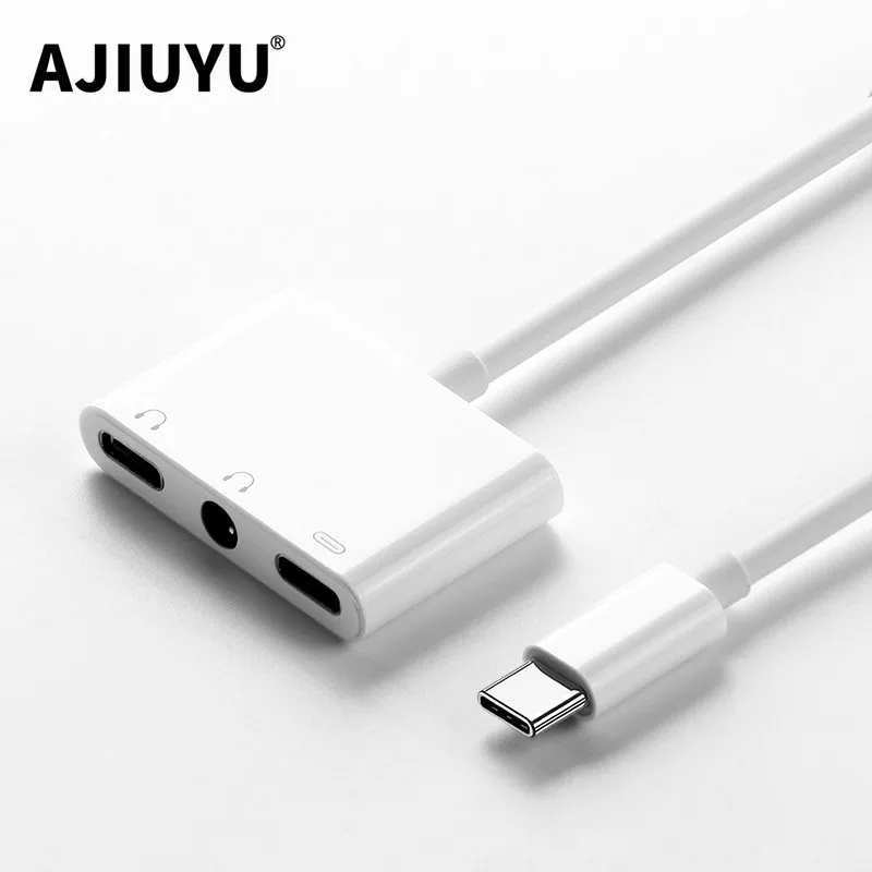 2 In 1 Dual Type C Jack Audio Headphones Adapter For Samsung Huawei P40