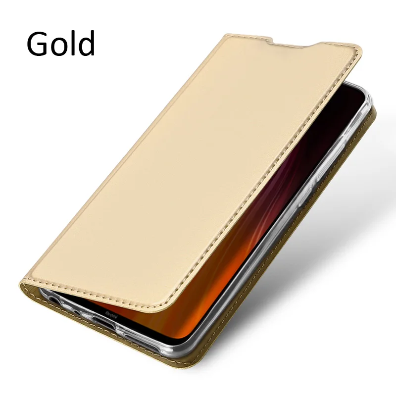 DUX DUCIS чехол для Xiaomi Redmi Note 8 Pro 8T 8A Книга Флип кожаный бумажник чехол - Цвет: Gold