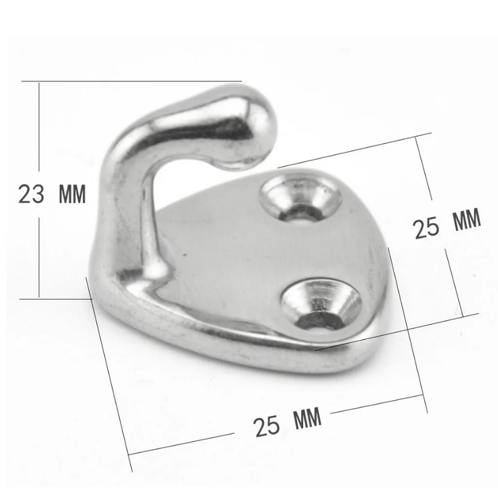 5-Counted 316 Stainless Steel Coat J Hook Hang Ring Boat Hardware Accessories