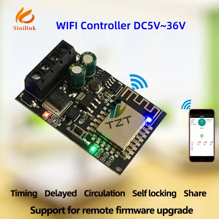

Sinilink ESP-12F WIFI mobile phone remote controller module 5v-36v smart home phone APP XY-WFMS