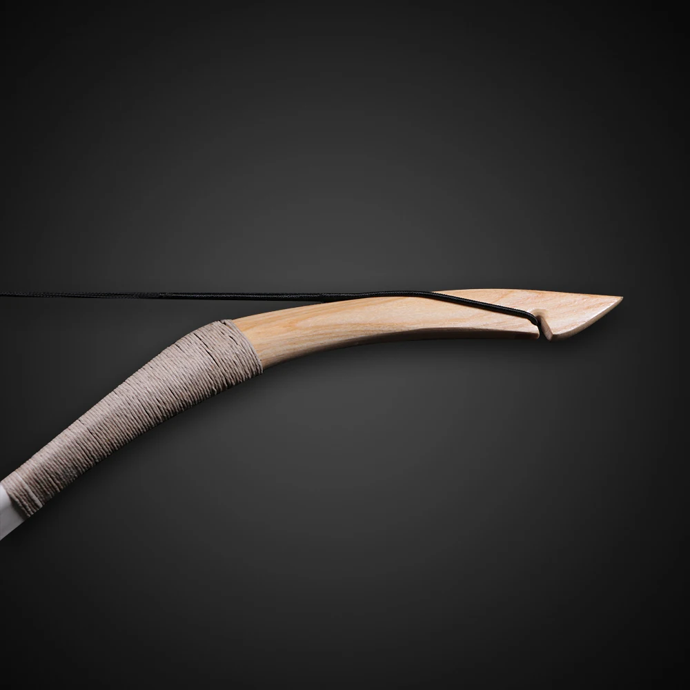 Huntingdoor 30-70lbs Traditional Longbow Mongolian Bow Cow Leather and Wooden Material Hunting Archery Shooting Recurve Bow