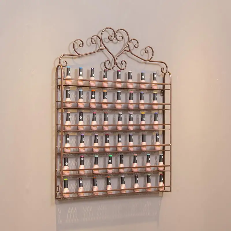 

Metal Manicure Cosmetic Bottle Display Rack Wall Mounted Modern Design Organizer for Lipstick Nail Polish Storage & Display