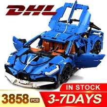 DHL 13125 Technic Car Compatible 42083 20086 Bugattied Toy Chiron Car Kid Christmas Gifts Building Blocks Bricks For Children