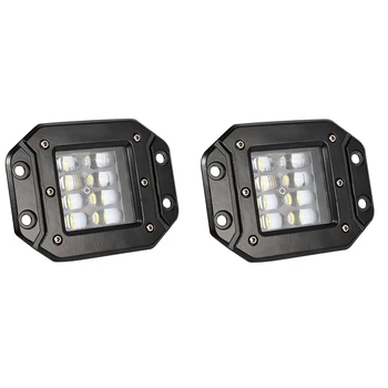 

4 Inch Flush Mount LED 80W Quad Row Work Light Bar Flush Square Diving Lights for Truck Off-Road Bumper Tacoma Boat