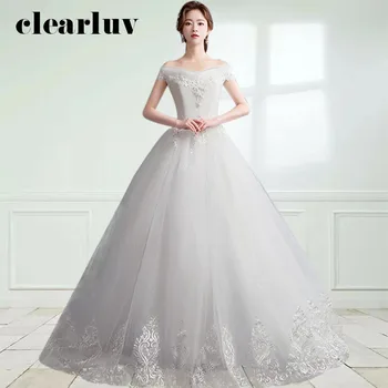 

Lace Up Wedding Dress DR694 Off The Shoulder Vestidos De Novia Elegant Appliques Bridal Gowns Plus Size Long Wedding Dresses