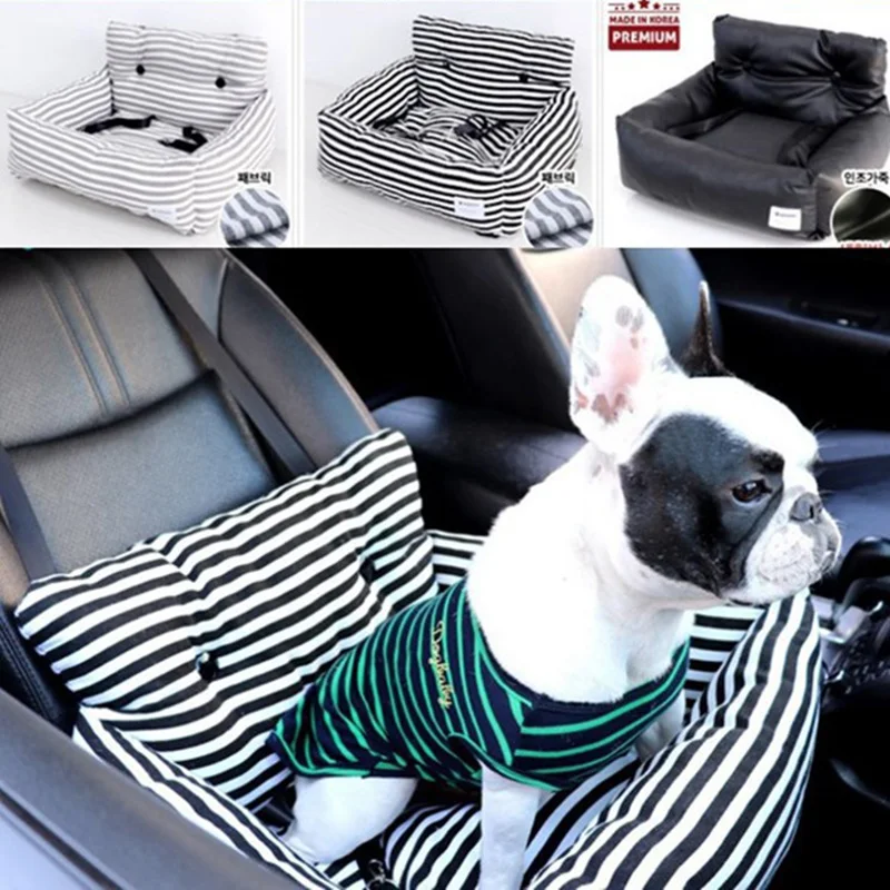 Venta Asiento de coche para perros medianos y pequeños, cama de viaje para perros pequeños, asiento frontal/trasero, interior, portador de coche, cubierta de cama extraíble 1gNWbqwm75D