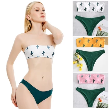 

Women Sexy Bra Set Summer Fashion 2020 Cut Flower Two Piece Clothing Sleeveless Off Shoulder Bar For Femme