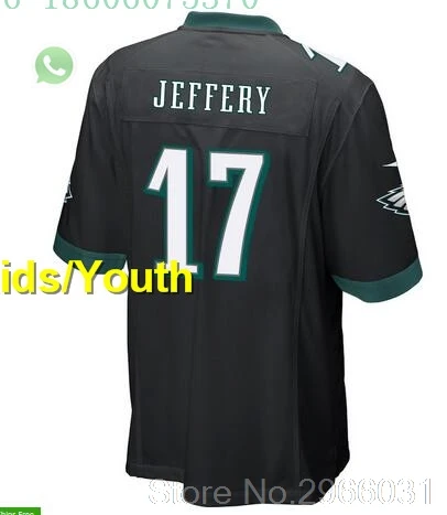 Philadelphia A+++ качество Eagles Brian Dawkins 20 86 Zach Ertz Alshon Jeffery 17 Nick Foles 9 Jason Kelce 62 jersey - Цвет: for kids youth